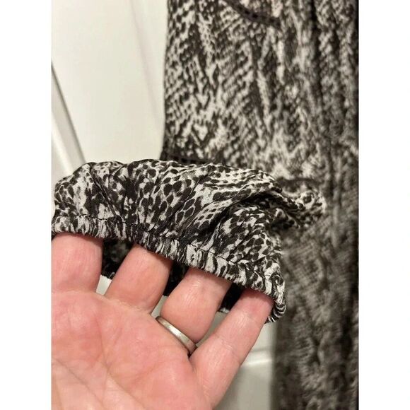 Bl^nk London Anthropologie  Animal Print Wide Leg Jumpsuit Off Shoulder Large - Picture 5 of 11